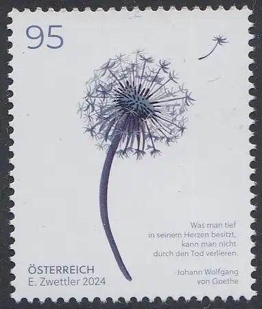 Österreich MiNr. (noch nicht im Michel)  Trauermarke 2024, Löwenzahn (95)