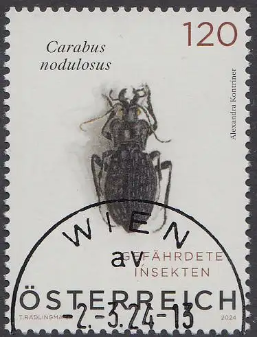 Österreich MiNr. (noch nicht im Michel)  Käfer, Carabus nodulosus (120)