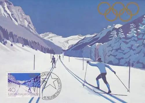 Liechtenstein Mi.Nr. 735 Olympia 1980, Langlaufloipe Valuna (40)