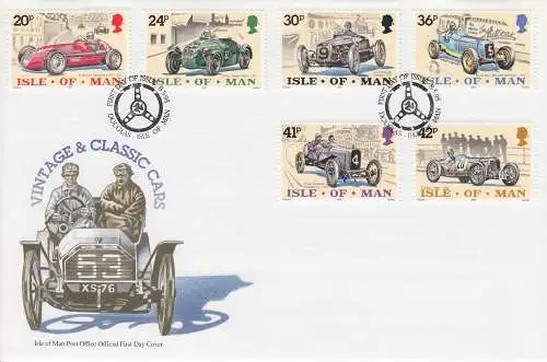 Insel Man Mi.Nr. 637-642,90 Jahre Tourist-Trophy-Automobilrennen (6 Werte)