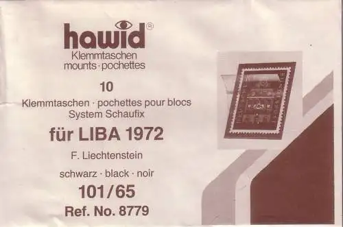 1 Pack. = 10 HAWID-Klemmtaschen schwarz 101x65 mm System Schaufix (8779)