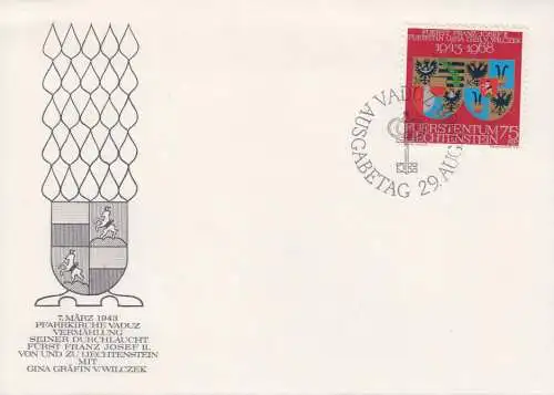 Liechtenstein Mi.Nr. 496 Silberhochzeit des Fürstenpaares, Wappen (75)