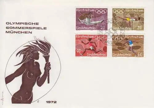 Liechtenstein Mi.Nr. 556-59 Olympia 1972 München (4 Werte)