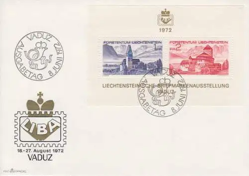 Liechtenstein Mi.Nr. Block 9 Briefmarkenausstellung LIBA 72