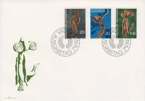 Liechtenstein Mi.Nr. 567-69 Plastiken aus Baumgebilden (3 Werte)