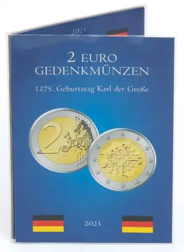 Münzkarte für 5 dt. 2-Euro-Gedenkmünzen „1275. Geburtstag Karl der Große“ (2023)