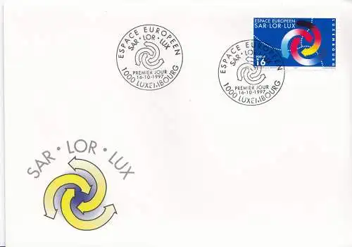 Luxemburg Mi.Nr. 1425, 1997 Europäische Region Saar - Lor - Lux