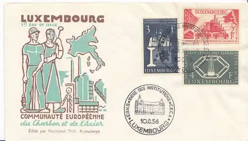 Luxemburg Mi.Nr. 552 - 554, 1956, 4 Jahre Montanunion (3 Werte)