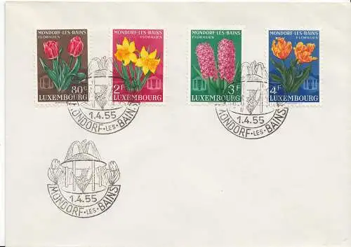 Luxemburg Mi.Nr. 531-34, 1955 Blumenfeste in Bad Mondorf (4 Werte)