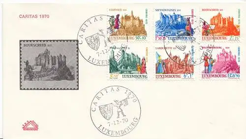 Luxemburg Mi.Nr. 814-19, 1970 Caritas Burgen