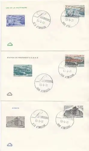 Luxemburg Mi.Nr. 832-34, 1971 Landschaften und Bauten