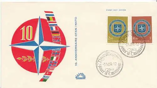 Luxemburg Mi.Nr. 604-05, 1959 10 Jahre NATO (2 Werte)