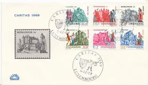Luxemburg Mi.Nr. 798-03, 1969 Caritas Burgen