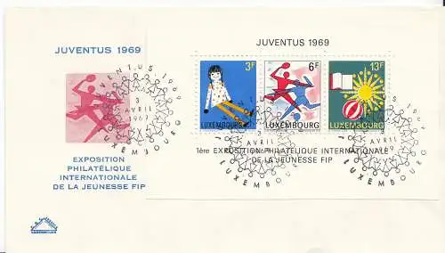 Luxemburg Mi.Nr. 785-87, Block 8, 1969 Briefmarkenausstellung "Juventus 1969"