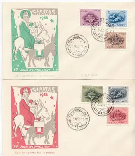 Luxemburg Mi.Nr. 541-46, 1955, Caritas, Brauchtum 