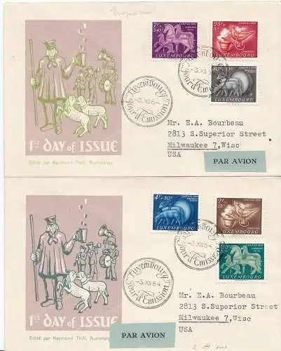 Luxemburg Mi.Nr. 525-30, 1954, Caritas, Brauchtum 