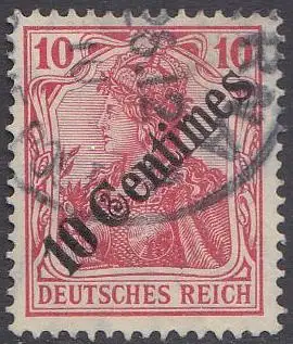 Deutsche Auslandspostämter, Türkei Mi.Nr 49 Germania mit Aufdruck (10C auf 10Pf)