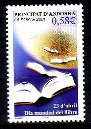 Andorra frz. Mi.Nr. 566 Tag des Buches, Bücher, Globus (3,80/0,58)