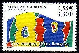 Andorra frz. Mi.Nr. 570 Europ. Jahr der Sprachen, Köpfe (3,80/0,58)