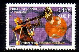 Andorra frz. Mi.Nr. 571 Jazz Festival, Roboter mit Jazztrompete (3,00/0,46)