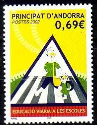 Andorra frz. Mi.Nr. 586 Verkehr, Jugendl. führt Kind über Zebrastrreifen (0,69)