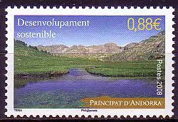 Andorra franz Mi.Nr. 684 Nachhaltige Entwicklung, Bergsee (0,88)