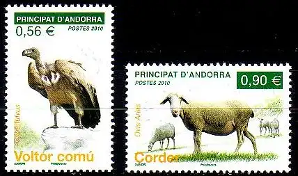 Andorra franz Mi.Nr. 711-12 Naturschutz, Tiere (2 Werte)