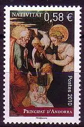 Andorra franz Mi.Nr. 724 Weihnachten. Christi Geburt (Gemälde) (0,58)