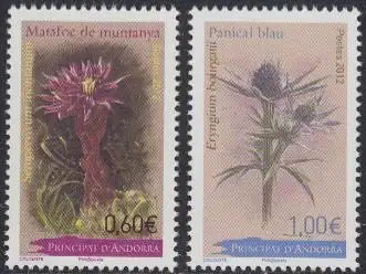 Andorra franz Mi.Nr. 749-50 Pflanzen, Hauswurz und Edeldistel (2 Werte)