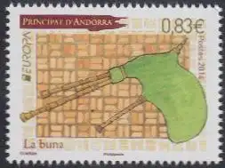 Andorra franz Mi.Nr. 773 Europa 2014, Volksmusikinstrumente, Dudelsack (0,83)