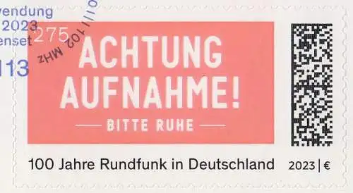 D,Bund Mi.Nr. 3792, 100 Jahre Rundfunk in Deutschland skl. (275)