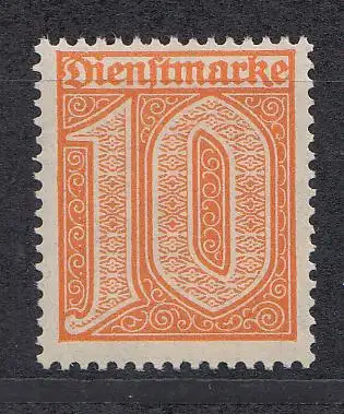 D,Dt.Reich Mi.Nr. 65 Dienstmarke Wertziffer, Wz 1 (Rauten) 