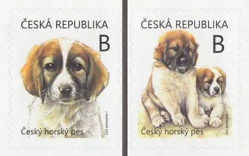 Tschechien Mi.Nr. 1131-1132 Tschechischer Berghund, Hundewelpen (2 Werte)
