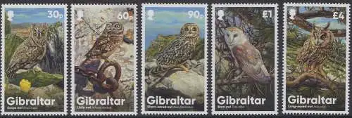 Gibraltar Mi.Nr. 1975-1979 Einheimische Eulen (5 Werte)