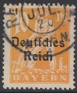 Deutsches Reich, Mi.Nr. 120 Bayernmarke mit Aufdruck (10 Pf)