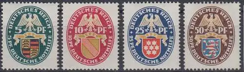 D,Dt.Reich Mi.Nr. 398-401 Deutsche Nothilfe, Landeswappen (4 Werte)