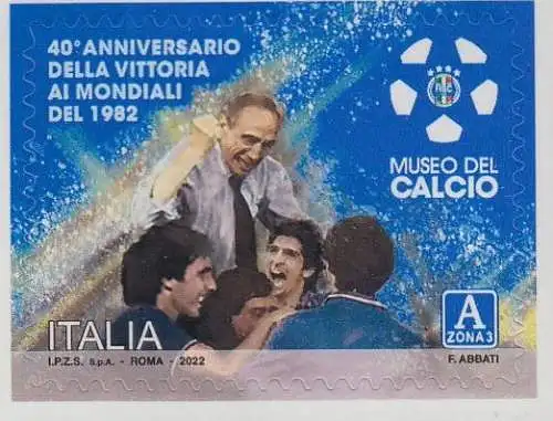 Italien MiNr. 4478, 40. Jahrestag des Gewinns der Fußball WM in Spanien