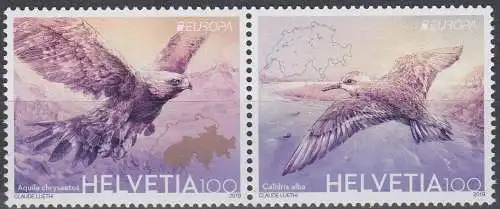 Schweiz MiNr. 2600-2601 Europa 2019 Einheimische Vögel (Zdr.)