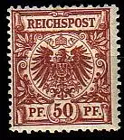 D,Dt.Reich Mi.Nr. 50a Freim. Reichsadler im Kreis, "Feuerrot", gepr.Zenker (50)