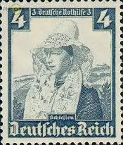 D,Dt.Reich Mi.Nr. 589 Nothilfe, Volkstrachten Oberschlesien (4+3)