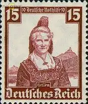 D,Dt.Reich Mi.Nr. 594 Nothilfe, Volkstrachten Hessen Marburg (15+10)