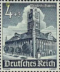 D,Dt.Reich Mi.Nr. 752 Winterhilfswerk Rathaus Thorn (4+3)