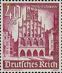 D,Dt.Reich Mi.Nr. 759 Winterhilfswerk Rathaus Münster (40+35)