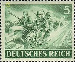 D,Dt.Reich Mi.Nr. 833 Heldengedenktag, Kradfahrer (5+4)