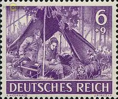 D,Dt.Reich Mi.Nr. 834 Heldengedenktag, Nachrichtentruppe (6+9)