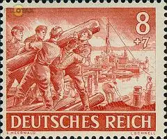 D,Dt.Reich Mi.Nr. 835 Heldengedenktag, Pioniere (8+7)