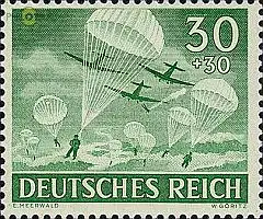 D,Dt.Reich Mi.Nr. 840 Heldengedenktag, Fallschirmjäger (30+30)