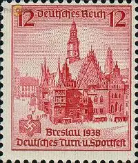 D,Dt.Reich Mi.Nr. 667 Turn- und Sportfest Breslau Rathaus (12)