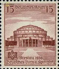 D,Dt.Reich Mi.Nr. 668 Turn- und Sportfest Breslau Jahrhunderthalle (15)