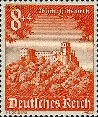 D,Dt.Reich Mi.Nr. 755 Winterhilfswerk Heidelberger Schloss (8+4)